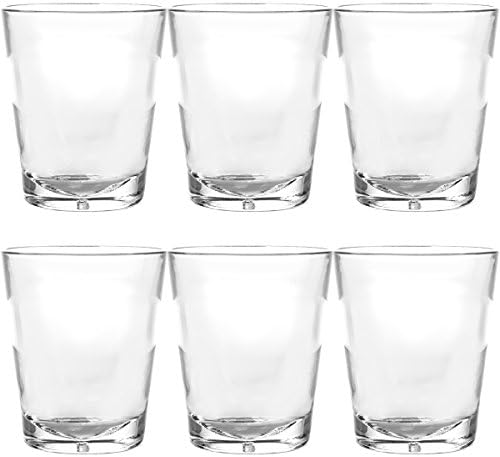 Symglass 6 Pack 10oz Plastic Rocks Glasses Unbreakable Tritan Cocktail Thick Sham