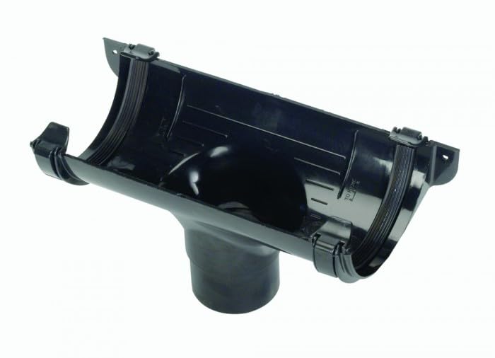 HUNTER R011:br BROWN Running Outlet for Hunter 112mm Half Round guttering
