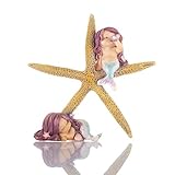 Sharlity Starfish and Mermaid Set Cute for Cake Topper Aquarium Bathroom Home Decor Women's Day Birthday Gift