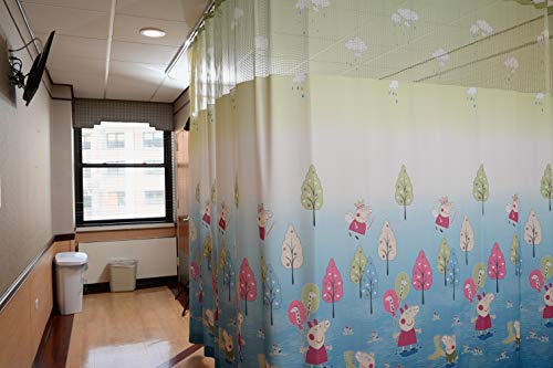 Custom Drapery Hospital Curtain, Cubicle Curtain, Bed Divider, Professional Medical Privacy Curtain with Grommets Flame Resistance (5' W x 8.5' H)