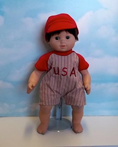 Beatrice Collection Play Ball Romper in Red. Fits 15” Dolls Like Bitty Baby and Bitty Twin