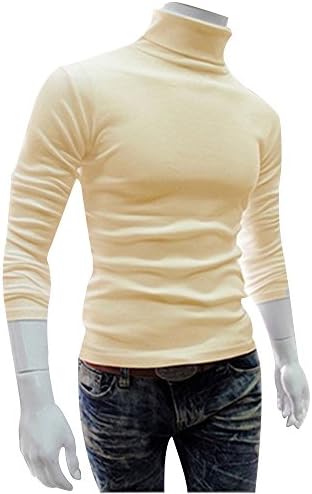 Lovingin Mens Casual Basic Thermal Turtleneck Slim Fit Pullover Thermal Sweaters