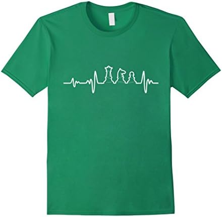 Mens Chess Heartbeat T Shirt XL Kelly Green