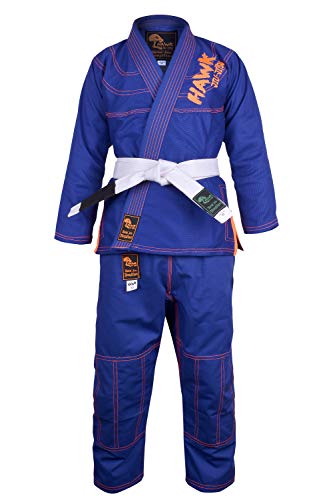 Kids Brazilian Jiu Jitsu Gi Children BJJ Gi Kimonos Lightweight Free White Belt! (K4, Blue)