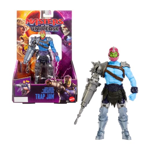 Masters of the Universe JKJ03 Trap Jaw Action Figure with Convertible Cannon, Rotate and Release Function, Approx. 14 cm, Villain Detailed to the Movie of 2026
