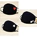 eKoi Kawaii Cute Black Korean Kpop BTS Anime Fashion Soft Comfy Cotton Anti Dust Proof Half Face Mouth Mask Cover for Sick Cough Flu Night Sleeping Winter Outing Adult Youth Kids (5 PC)