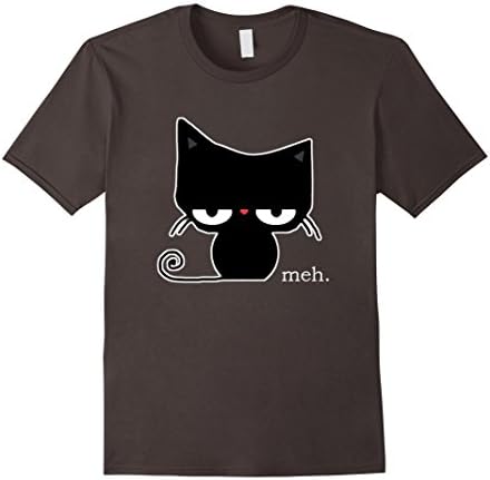 Men's Meh Funny Cat Shirt 2XL Asphalt