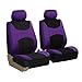 FH Group Car Seat Covers Full Set Cloth - Universal Fit, Automotive Seat Covers, Low Back Front Seat Covers, Airbag Compatible, Split Bench Rear Seat, Car Seat Cover for SUV, Sedan, Van Purple