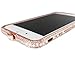 Luxury Diamond Crystal Rhinestone Bling Metal Frame Bumper Case Cover for Iphone 6 (4.7-inch) (Rose Gold)