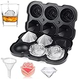 Mikiwon Silicone Rose Ice Cube Tray, 2 inch With