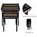 VASAGLE Nesting End Tables with Colorful Storage Tabletop, Pair of 2 Coffee Tables with Solid Wood Legs, Assembly Without Tools, Side Table for Living Room, Country Brown ULNT01GL
