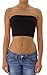 MUSA Seamless Solid Cropped Tube Top Bandeau, One Size, Black