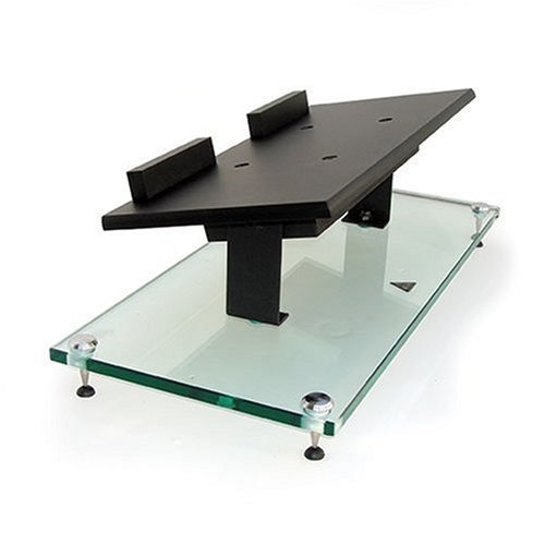 Lovan M2 Center Channel Speaker Stand w/Clear Glass and Black Frame