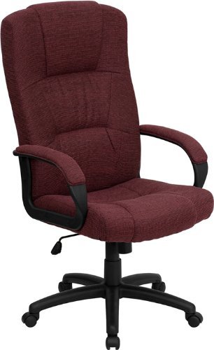 Judek High Back Navy Fabric Executive Office Chair, (Burgundy)