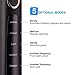 Sonic Electric Toothbrush Clean as Dentist Rechargeable 1 Time Charge 30 Days Use 5 Modes Waterproof 3 Replacement Heads with Smart Timer Black