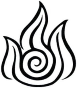 Avatar Fire Element Line 4" Tall Logo Decal Sticker for Cars Laptops Tablets Skateboard - BLACK