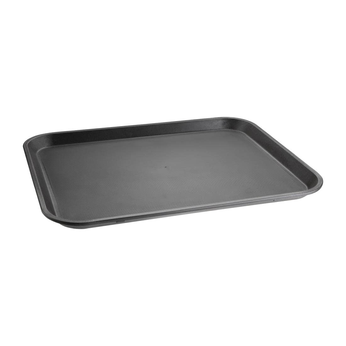 Olympia Kristallon Rectangular Non-Slip Food Serving Tray 405 mm, Black, Polypropylene Plastic, Canteen Tray, Size: 405(W) x 305(D) mm / 16 x 12 inch, Dishwasher Safe, Professional & Home Use, GM238