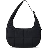 Small Crescent Puffer Purse Shoulder Bag for Women Nylon Quilted Purses Bag Adjustable Shoulder Strap Puffy bag