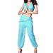 Quesera Women's Princess Jasmine Costume Adult Aladdin Belly Dance Stage Costume, Blue, One Size Fits 2-6