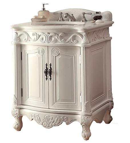 27" Hayman Antique White Classic Style Old Fashioned Bathroom Vanity BC-2917W-AW-27