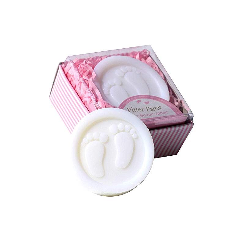 AIXIANG Baby Shower Favors Soaps Handmade Pink Gift Boxed Little Baby-feet Scented Soap Favors for Baby Girl Baby Shower…