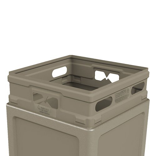 Dome Lid Waste Receptacle with Ashtray 42 Gallon Black