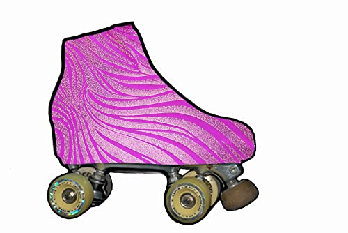 SILVYE โ Special Shiny and Metallic Skate Covers for Artistic Skating (M, Metallic Pink Fire)