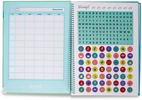 - A4 Green Notebook - 240 páginas de grelha microperfurada - capa dura extra - moldura em espiral - inclui autocolantes