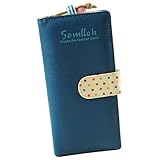 Doinshop New Fashion Lady Women Long Purse Clutch Wallet Zip Bag Card Holder (blue)