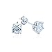 SPOIL CUPID 925 Sterling Silver Rhodium Plated AAA CZ Diamond Basket Prong Set Stud Earrings Size 3-6mm