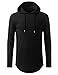 Aiyino Mens Hipster Hip Hop Classic Pullover Long Hoodie Sweatshirts Jacket