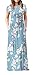 VIISHOW Women's Short Sleeve Floral Dress Loose Plain Maxi Dresses Casual Long Dresses with Pockets(Floral Light Blue X-Small)