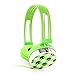 rockpapa Skull On Ear Wired Headphones Earphones Foldable, Adjustable Headband for Kids Child Toddler Teens Age 3-15, Tablet Laptop Smartphone Mp3 Switch Green