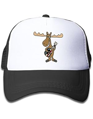 Funny Moose Playing Guitar Baby-Boy Popular Style Adjustable Baseball Caps