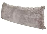 Body Pillow Cover Grey Faux Fur Super Soft - 20in x 48in