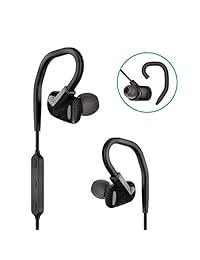 Auriculares Bluetooth GIARIDE inalámbricos deportivos, HIFI graves profundos estéreo con cancelación de ruido, ganchos para los oídos desmontables con micrófono a prueba de sudor, impermeables para correr, gimnasio, entrenamiento, correr
