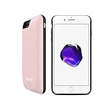 RUNSY iPhone 6S Plus / 6 Plus Battery Case, 7500mAh Rechargeable Extended Battery Charging Case for iPhone 6S Plus / 6 Plus, External Battery Charger Case, Backup Power Bank Case (Rose Gold)