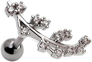Curve Eight Stud CZ Stud Earrings Ear Helix Conch Cartilage Bar Earring Piercing Stainless steel (style1)