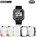 [5-Pack] Compatible with Fitbit Versa Screen Protector, FOLOME Full Cover Case Scratch-Resistant Soft Flexible TPU Plated All-Around Protective case Protector (Black+Silver+Gold+Rose Gold+Clear)