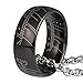 iTungsten 8mm Black/Gold Tungsten Rings for Men Women Wedding Bands Polished Shiny Comfort Fit with One 316L Stainless Steel Chain