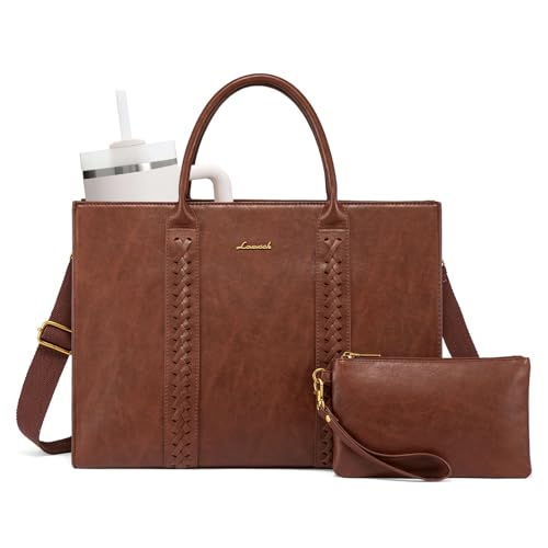 LOVEVOOK Leather Laptop Tote