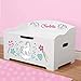 DIBSIES Personalization Station Personalized Modern Expressions Toy Box (White with Unicorns & Rainbows)