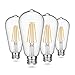 Vintage LED Edison Bulb Dimmable 8W ST64 Led Filament Light Bulb 2700K Soft White 820 Lumen 75-100W Incandescent Equivalent E26 Medium Base Decorative Antique Bright Bulbs for Bathroom Kitchen, 4 Pack