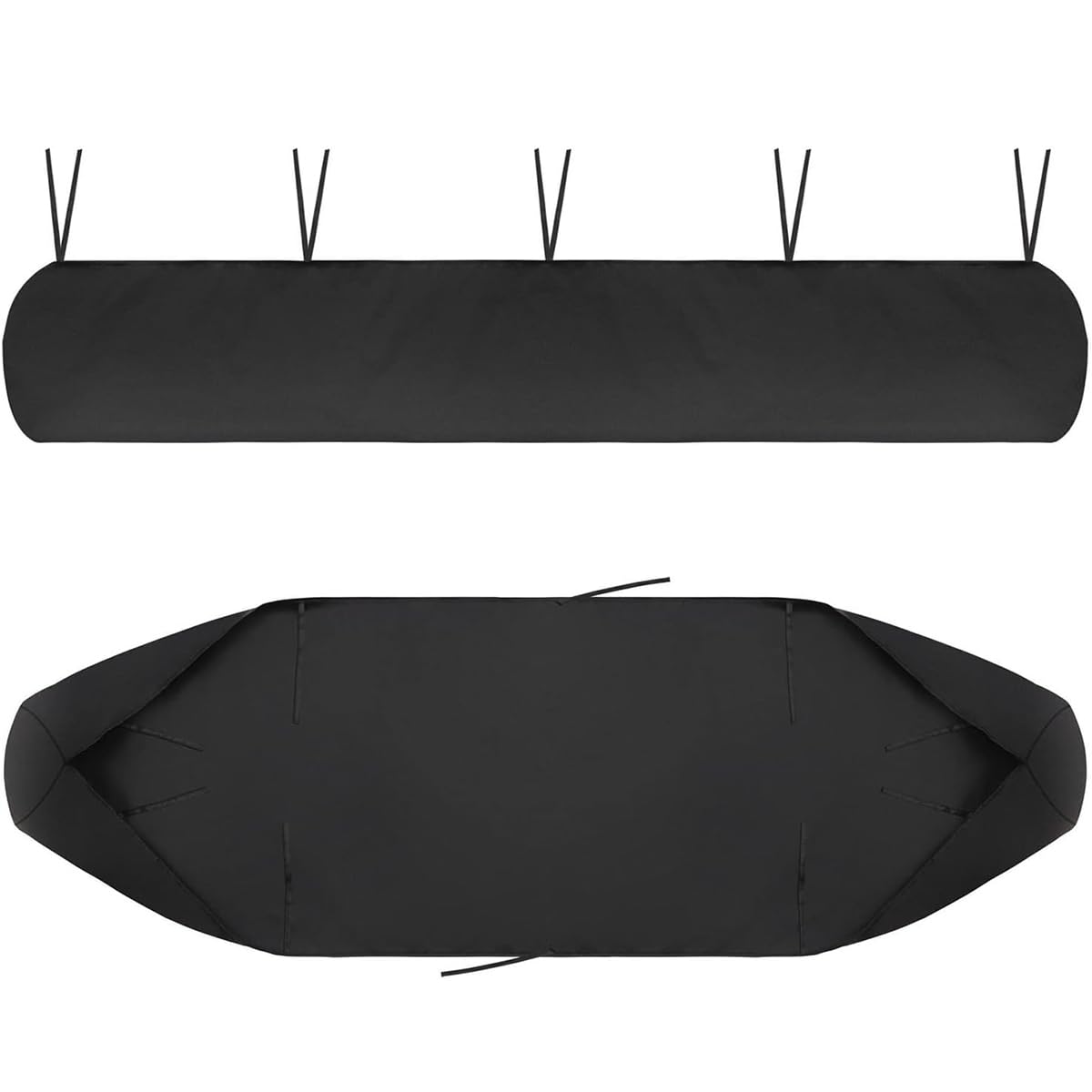 Patio Protection Canopy, 420D Oxford Waterproof Replacement Awning Canopy Dustproof Sun Protection Storage Bag with String Storage Cover, for Patio Outdoor Garden furniture (Black, 3.5M)