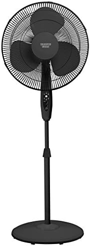 Sharper Image 16" Oscillating Stand Fan With Remote - Black