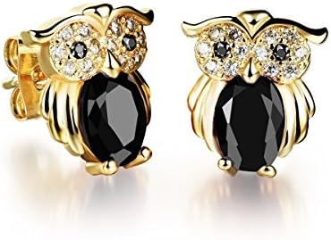 Tidoo Jewelry Lovely Cute Black Owl Studs Earring