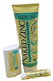 Naked Bee Naked Zinc 3 Pc All Natural Sunscreen Set - Reef Safe, Biodegradable, Non-Nano Mineral Crystal