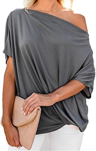 Women's Off Shoulder Shirts, GreatestPAK Fashion Solid 3/4 Sleeve Casual Tee Blouses