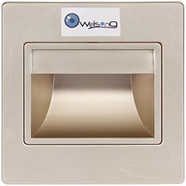 Oweisong LED Slide Step Stair Light Recessed Wall Lamp 1.5W Sconces Fitting 86x86 Wire Connect Box For Indoor Corridor Cabinet Closet Champagne 3000K