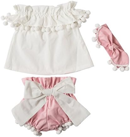 meDolove Baby Girl Clothes Outfits - Baby Outfit For Girls Toddler Playsuit With Headband